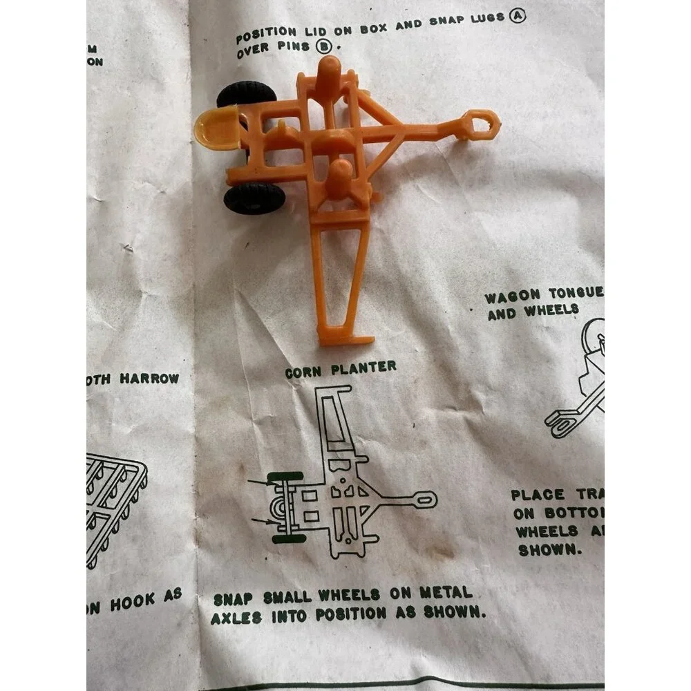 1959 Allstate Marx Happi Time Farm Corn Planter‎ Orange Plastic Vintage Sears